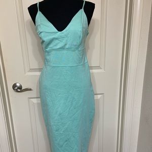 Blue bodycon midi dress size L